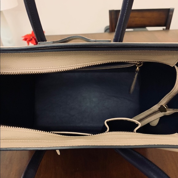 Celine Mini Luggage dune tan/beige & navy bi-color - Picture 3 of 5